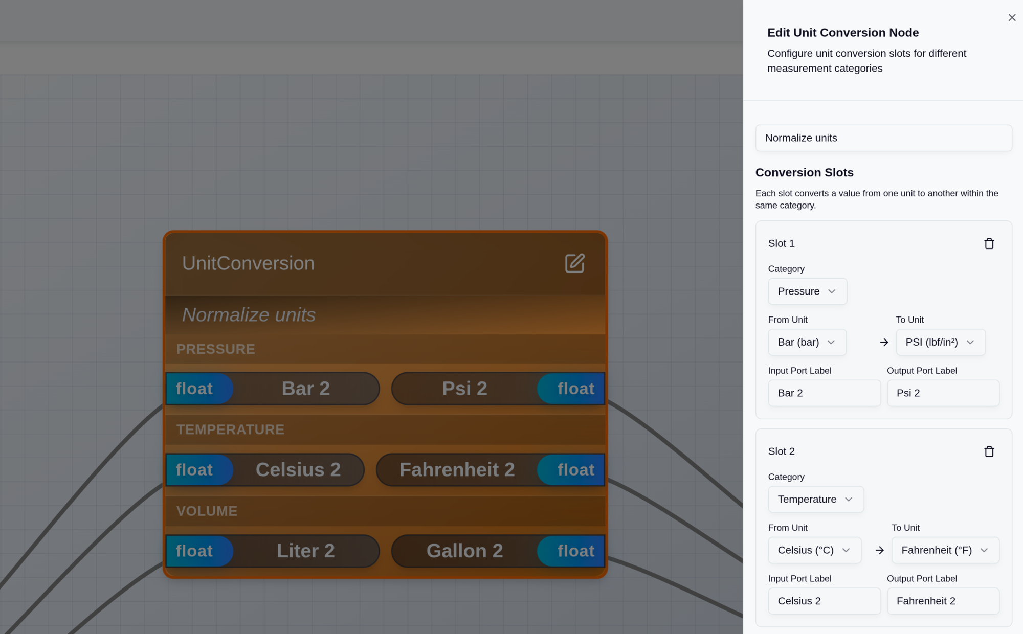 Industrial unit conversion configuration for OPC data transformation - Bar to PSI pressure conversion